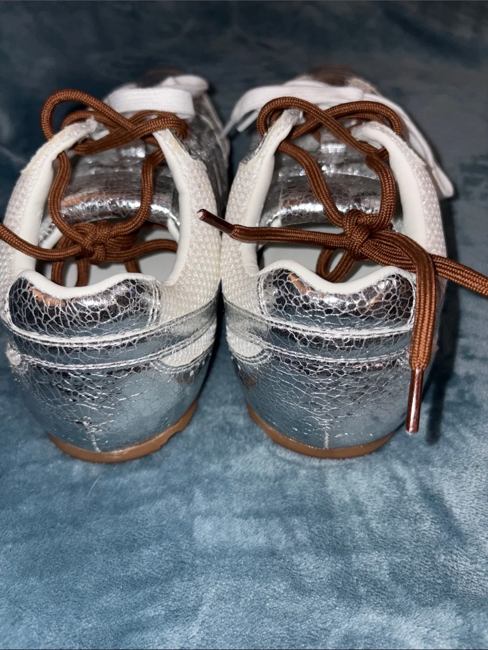 Steve Madden Aziel silver sneakers.